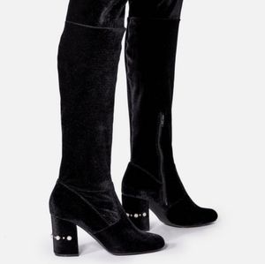 NEW!JustFab over the knee crushed velvet boots